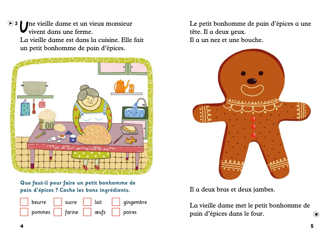 Le petit bonhomme de pain d'épices - Gradert leser - A1 - Fransk