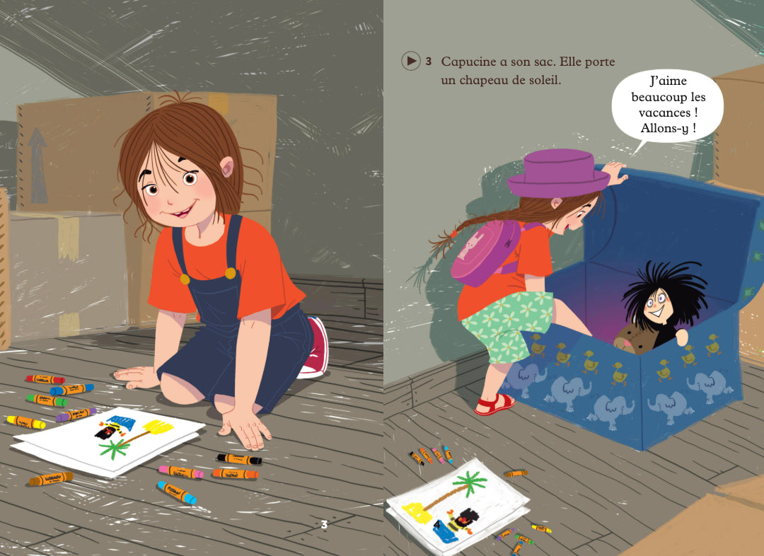 Les vacances de Capucine - Gradert leser - Pre-A1 - Fransk