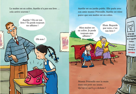 Mamie Pétronille et le ruban jaune - Gradert lesebok - under A1 nivå - fransk