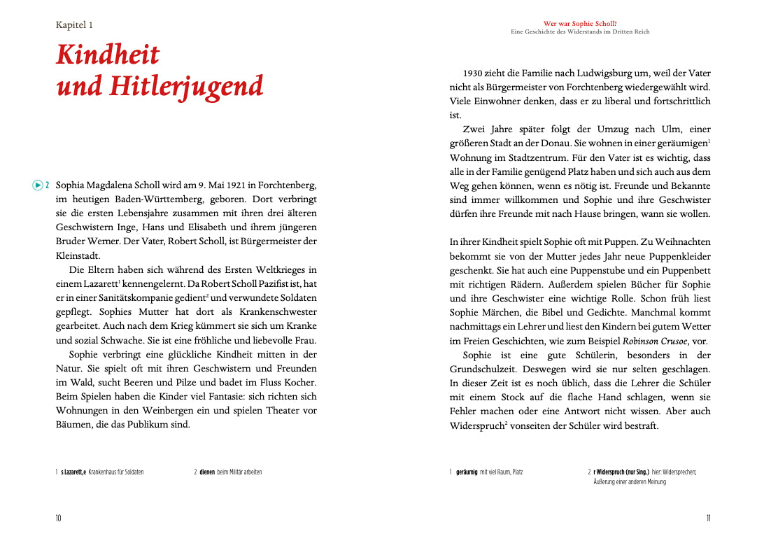 Wer war Sophie Scholl? - Gradert leser - B1 - Tysk