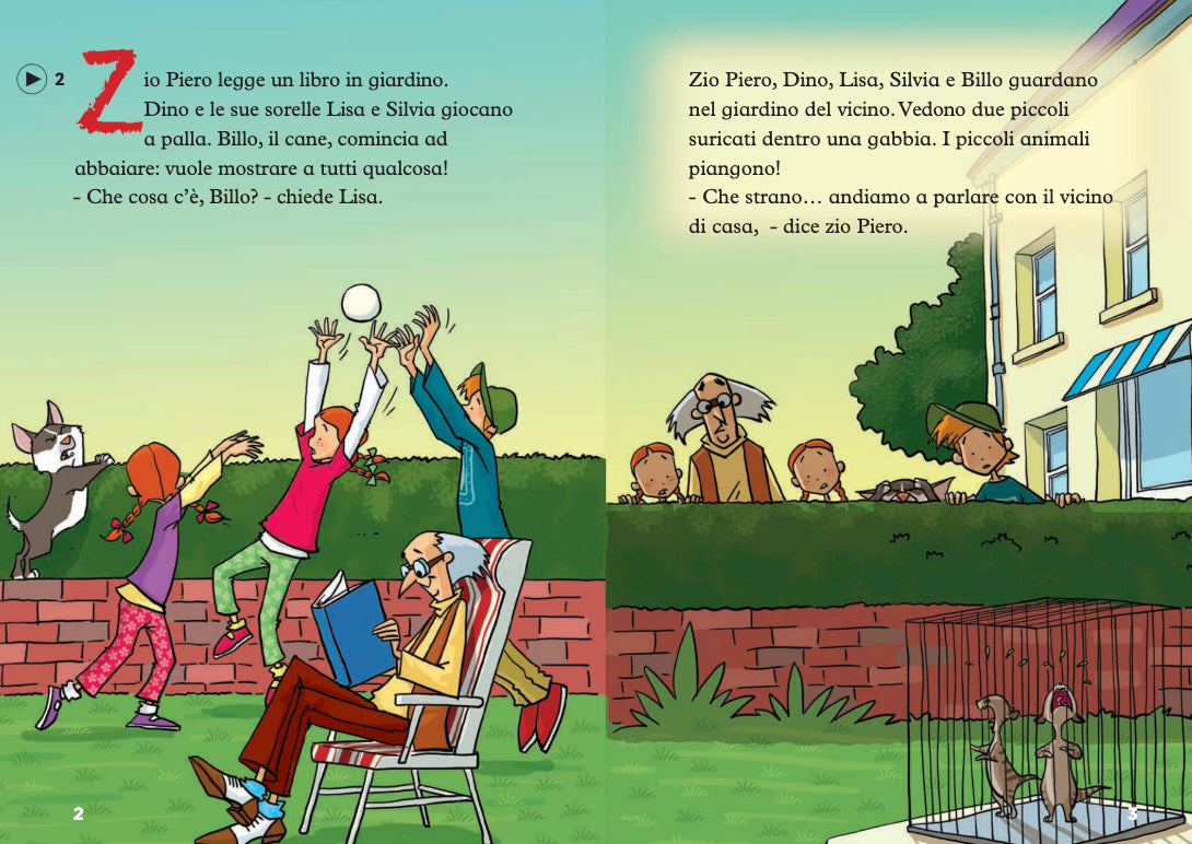 Zio Piero e i suricati - Gradert lesebok - A1.1 nivå - italiensk