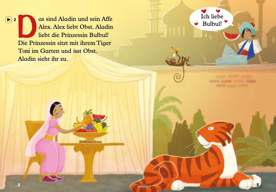 Aladin und die Wunderlampe - Gradert leser - Pre A1 - Tysk