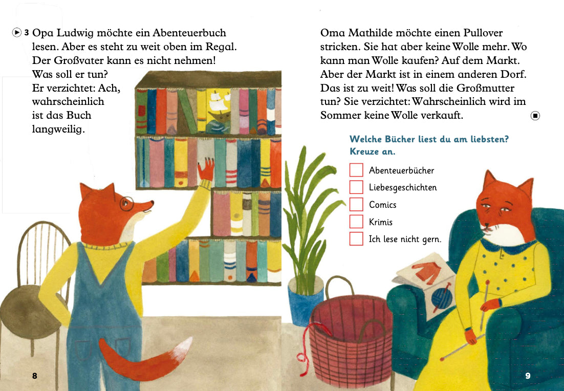 Der Fuchs und die Trauben - Gradert leser - A1 - Tysk