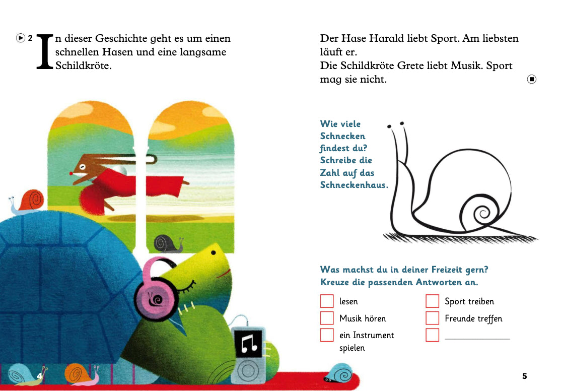 Der Hase und die Schildkröte - Gradert leser - A1 - Tysk