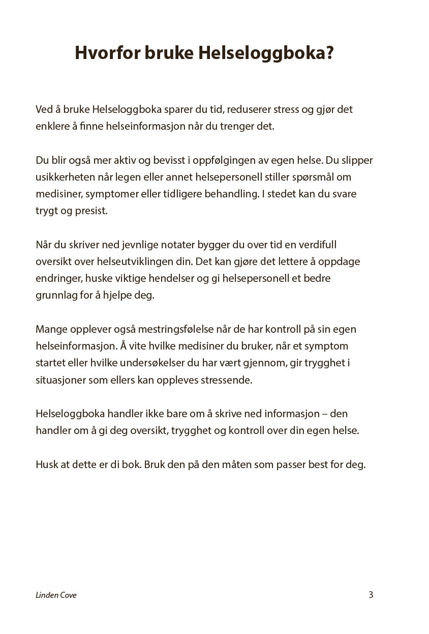 Helseloggboka - For trygghet og oversikt over egen helse