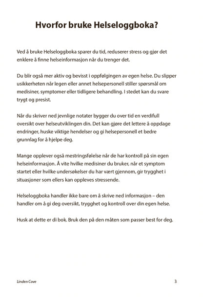 Helseloggboka - For trygghet og oversikt over egen helse