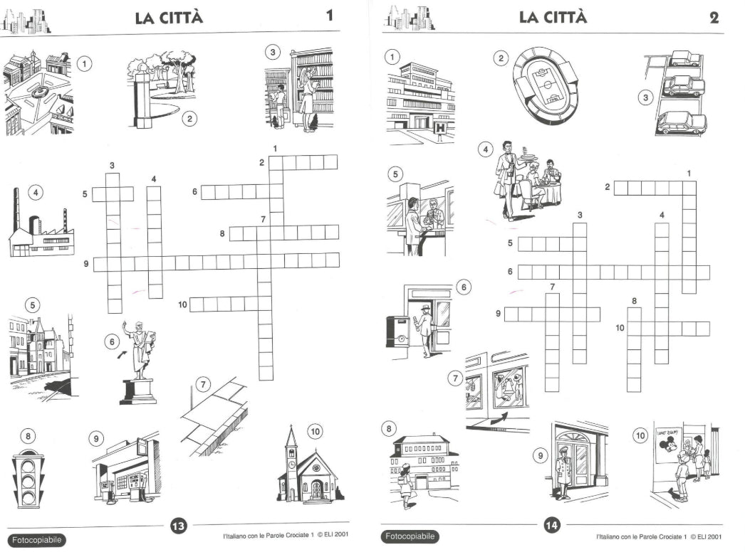 L'Italiano con le Parole Crociate 2 - Kryssord - A2 - Italiensk