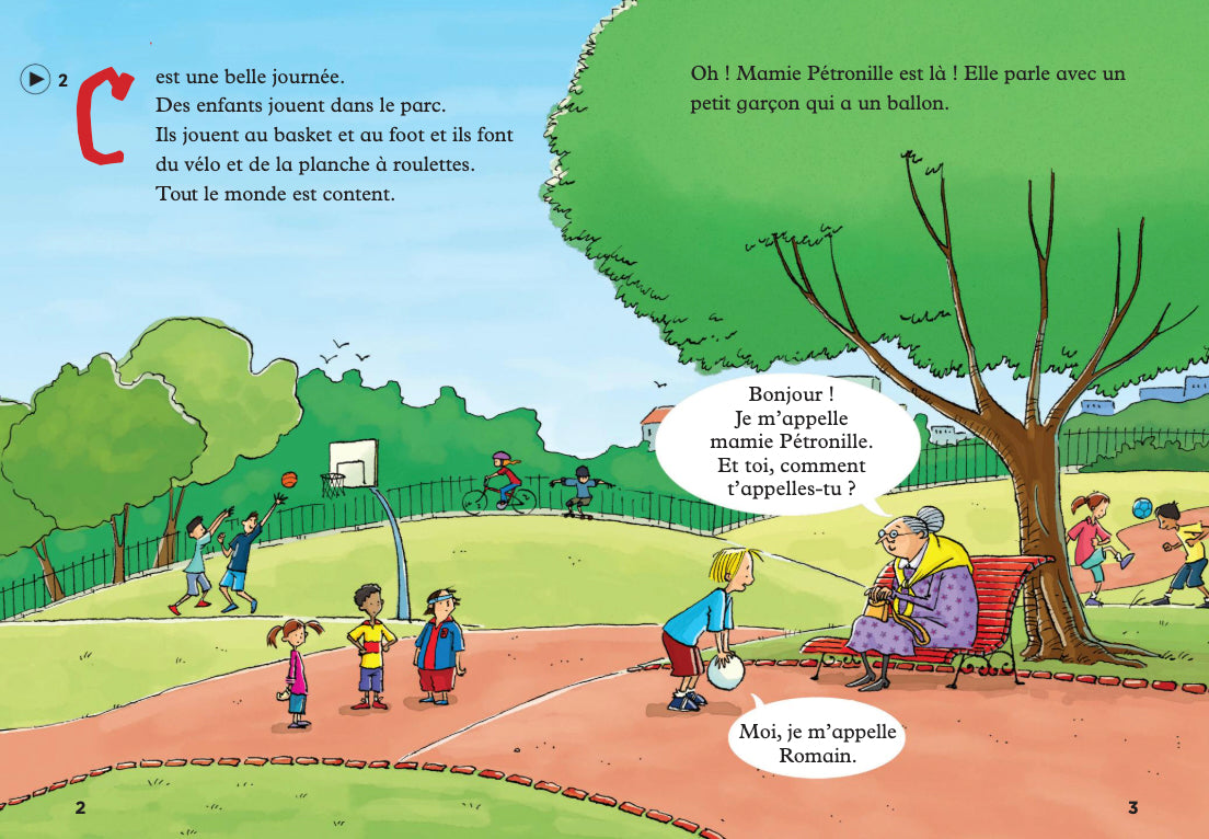 Mamie Pétronille et le ballon - Gradert lesebok - under A1 nivå - fransk