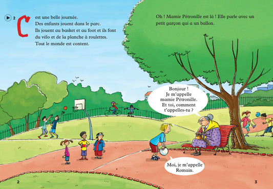 Mamie Pétronille et le ballon - Gradert lesebok - under A1 nivå - fransk