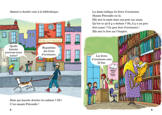 Mamie Pétronille et le pirate- Gradert lesebok - under A1 nivå - fransk