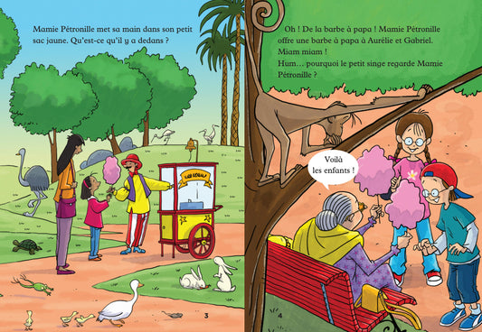 Mamie Pétronille et le singe - Gradert lesebok - under A1 nivå - fransk