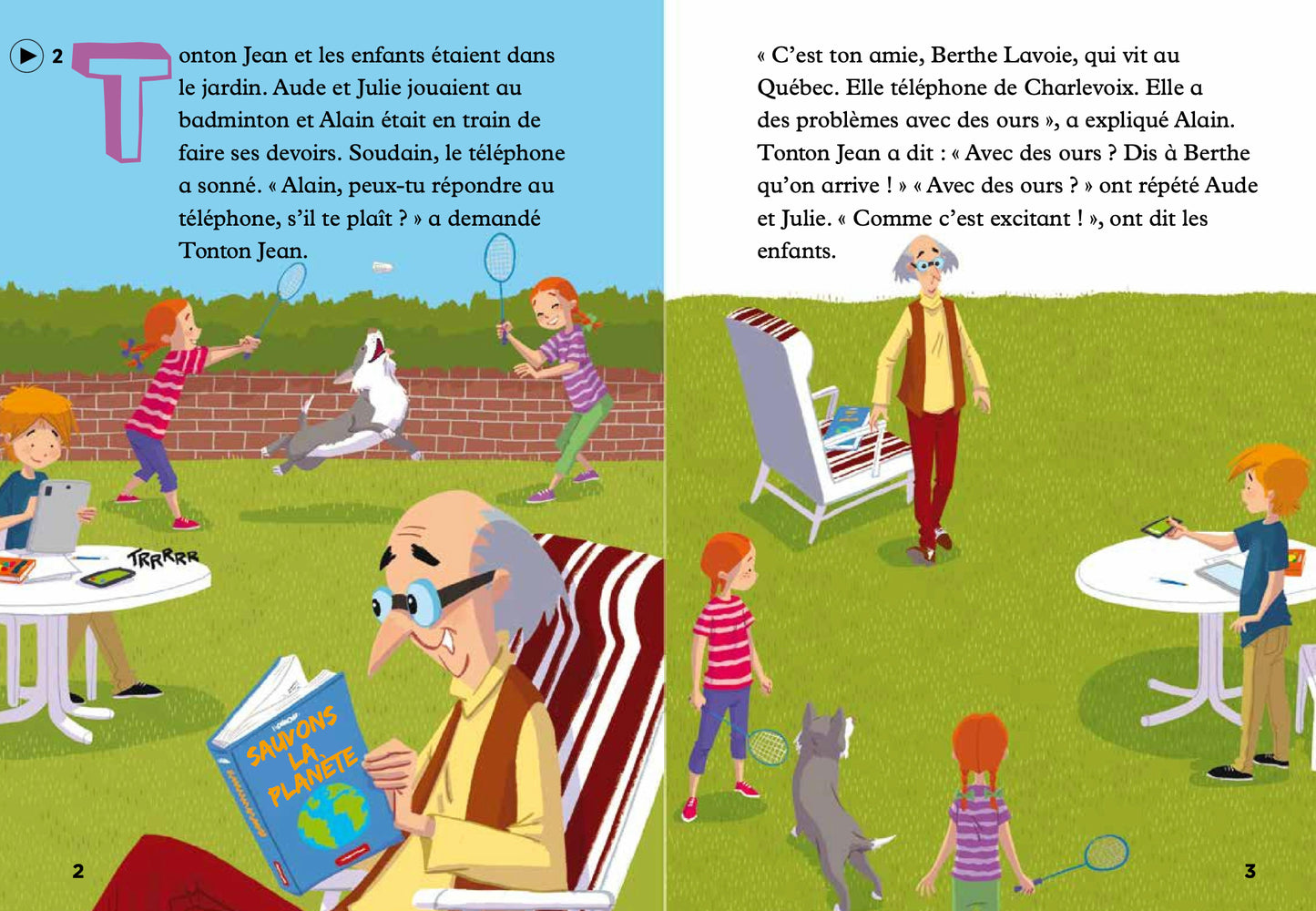 Tonton Jean et les ours! - Gradert lesebok - A1.1 nivå - fransk