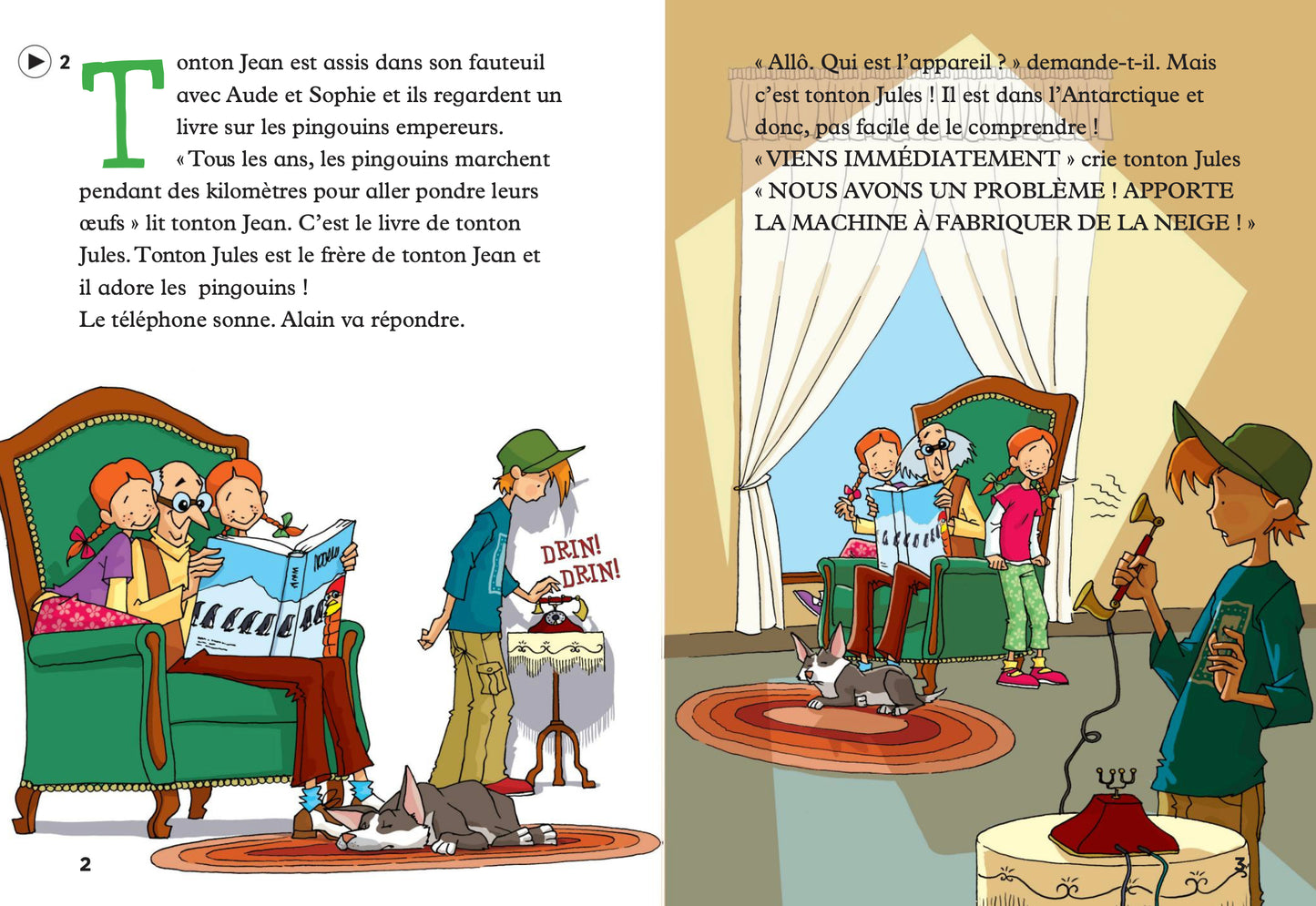 Tonton Jean et les pingouins - Gradert lesebok - A1.1 nivå - fransk